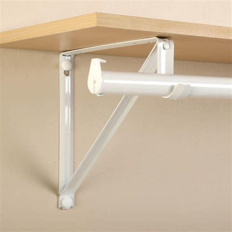 metal center rod brackets closet|metal closet with hanging rod.